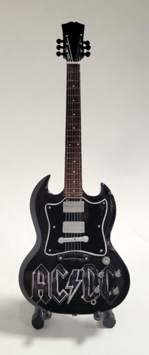 Mini Gitaar ACDC Black text 25cm