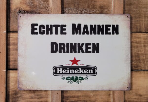 Echte Mannen Drinken Heineken bier reclamebord van metaal - Afbeelding 4