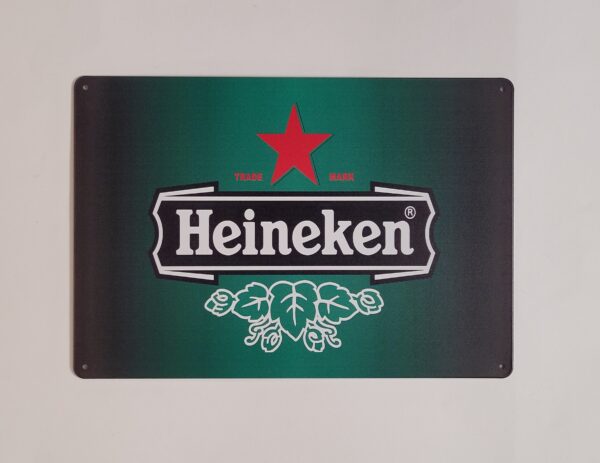 Heineken Groen Logo reclamebord van metaal - Afbeelding 2