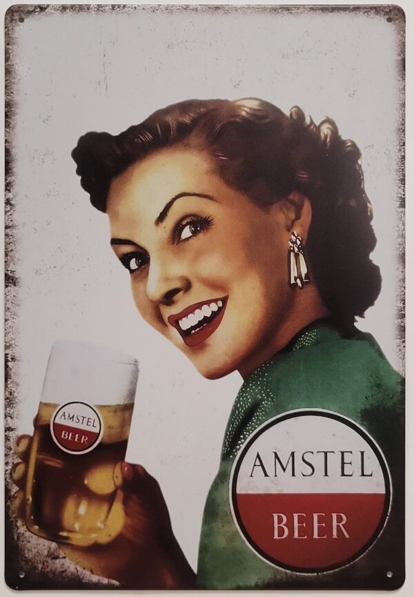 Amstel bier vrouw old look