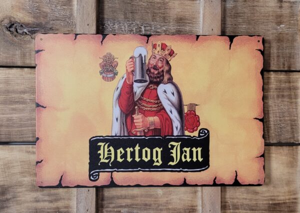 Hertog Jan geel reclamebord van metaal - Afbeelding 4