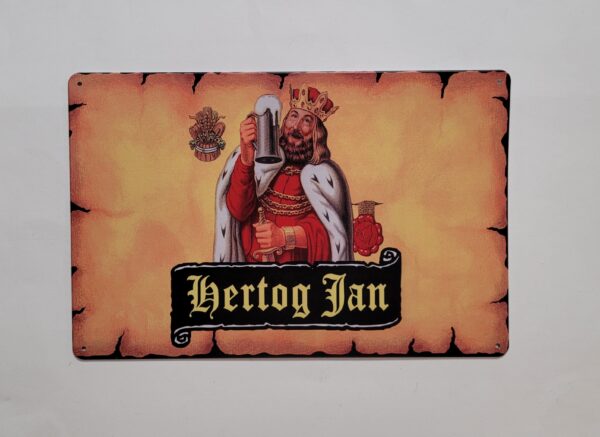 Hertog Jan geel reclamebord van metaal - Afbeelding 2