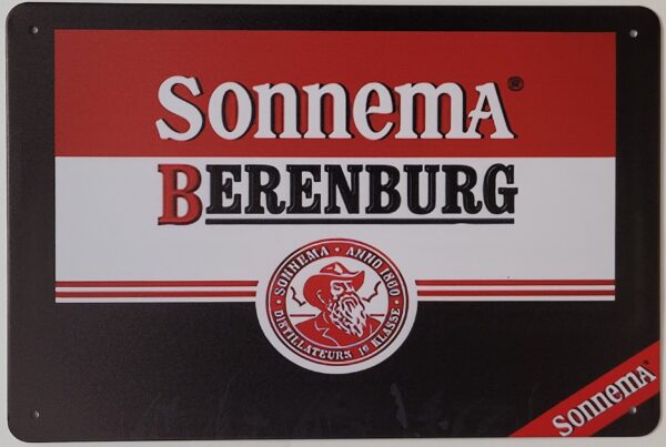 Sonnema Berenburg logo Horizontal wandbord metaal