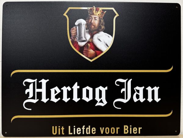 Hertog Jan Zwart nieuw logo wandbord