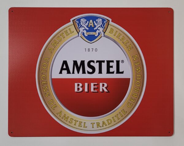 Amstel bier logo rood wandbord van metaal