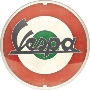 Vespa rond reclamebord metaal