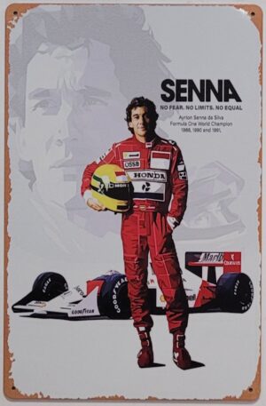 Ayrton Senna Formule1 auto wandbord
