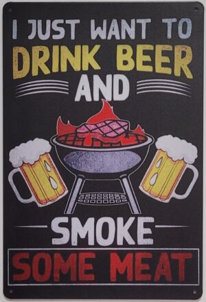 Bier Smoke BBQ wandbord