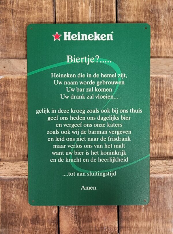 Heineken gebed biertje wandbord - Afbeelding 6