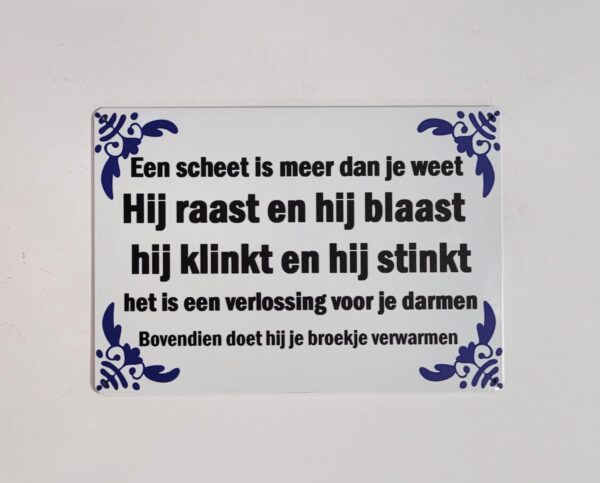 Scheet raast blaast wandbord - Afbeelding 4