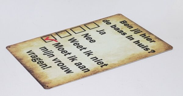 Baas in huis reclamebord - Afbeelding 4