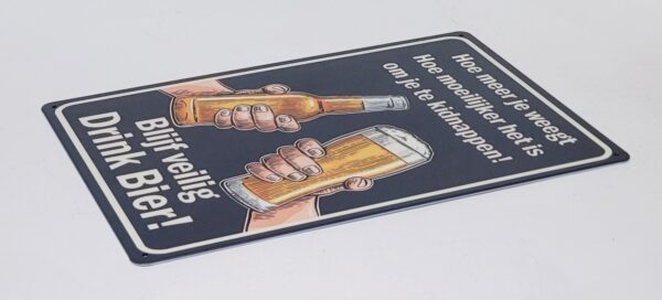 Blijf veilig bier reclamebord - Afbeelding 3