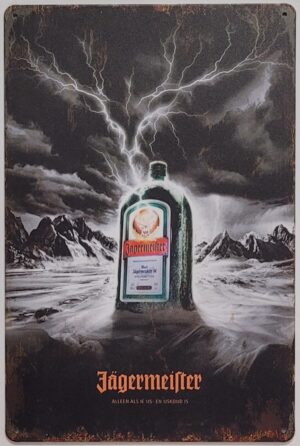 Jagermeister fles bliksem reclamebord