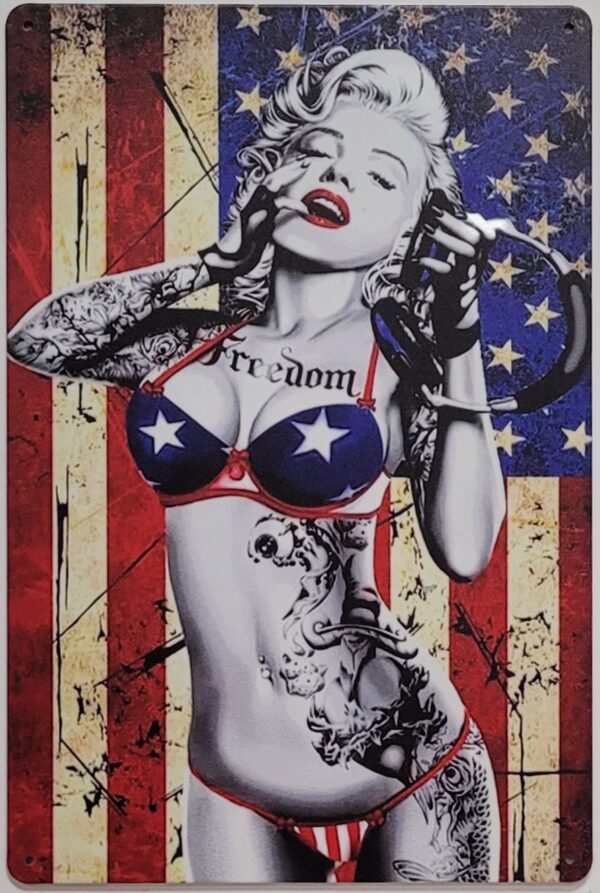 Marilyn Monroe USA Tattoo wandbord