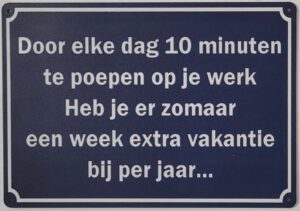 Poepen op werk metalen