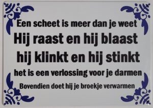 Scheet raast blaast wandbord