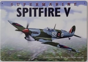 Spitfire V Vliegtuig wandbord