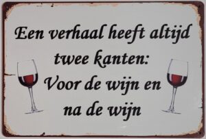 Voor de wijn wandbord