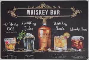 Whiskey bar collage reclamebord